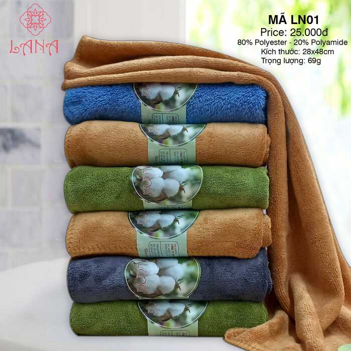 Khăn mặt sợi tre Lana